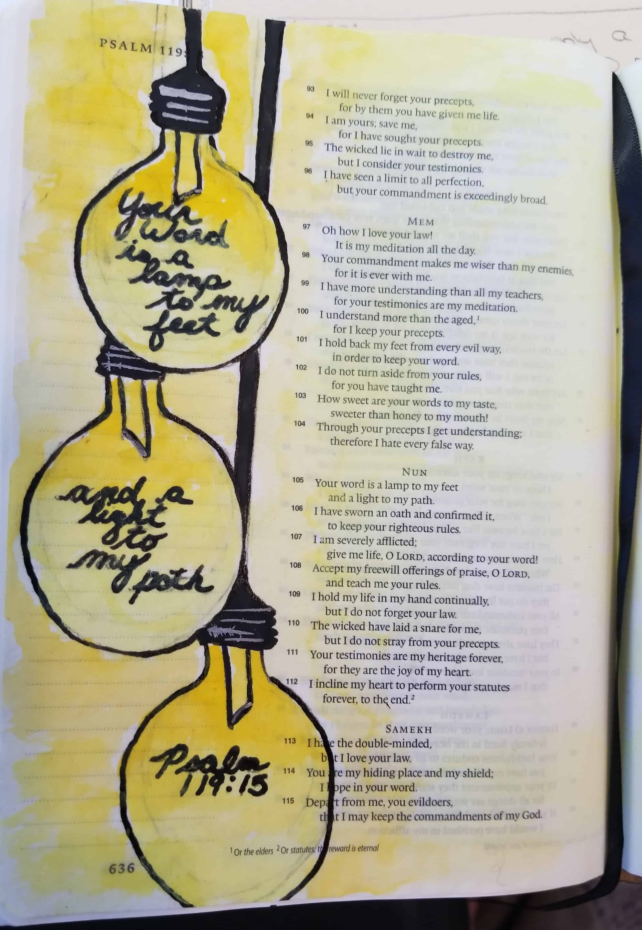 Introduction To Verse Mapping: Exploring The Bible In A Meaningful Way 4 Verse mapping Bible Journaling His Word is a lamp