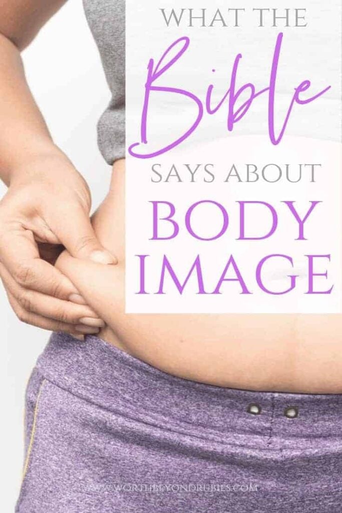 What the Bible Says About Body Image - A woman pinching an inch around her belly