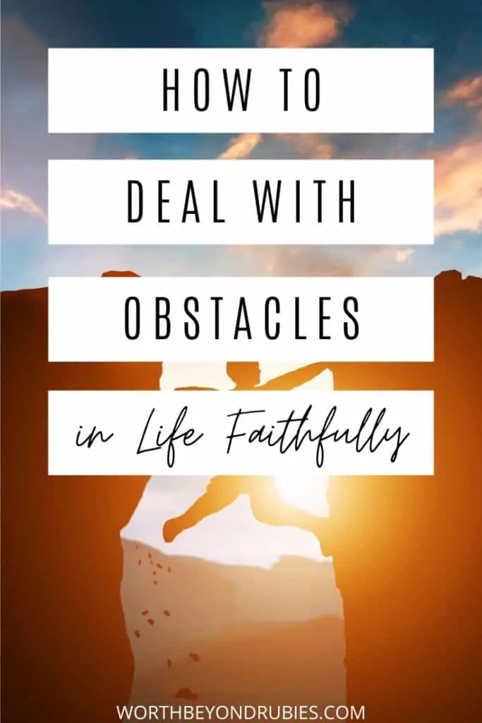 Obstacles in Life - An image of a person between two cliffs with the sun rising or setting behind them