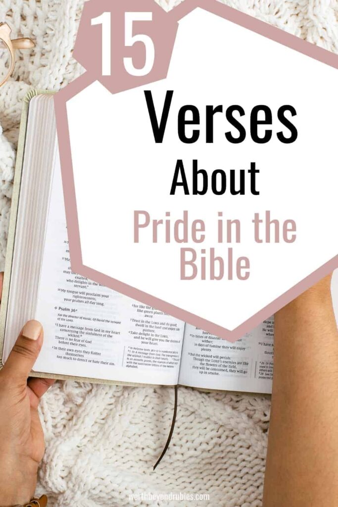 An image of a Bible with someone touching the pages - 15 Bible Verses About Pride in the Bible