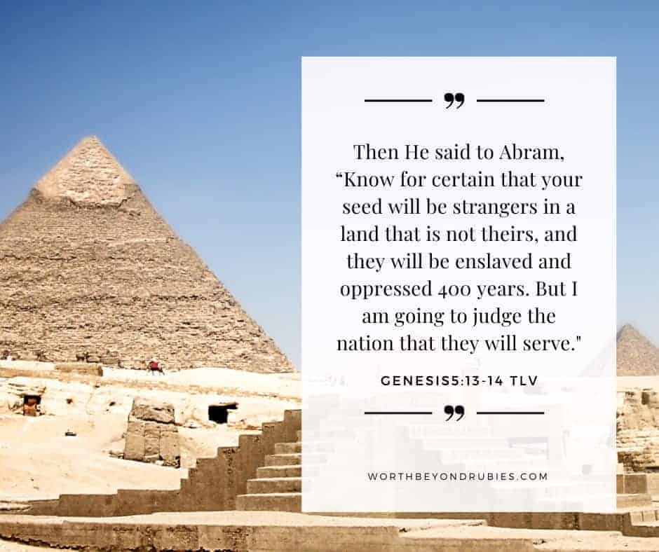 An image of a pyramid in Egypt and Genesis 5:13-14 quoted from Tree of Life Version - Post "Teach Me How to Pray"
