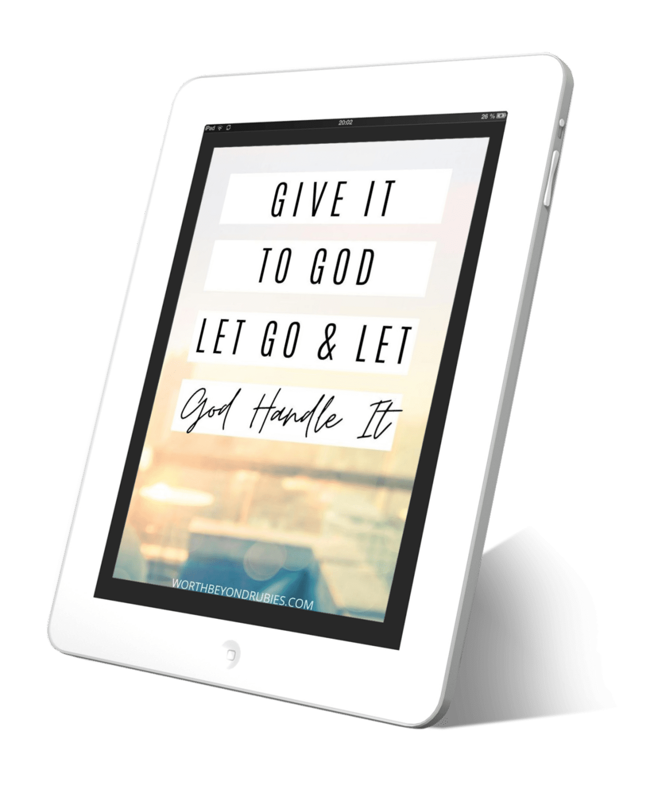 a tablet with an ebook cover that says Give it to God - Let God and Let God Handle It