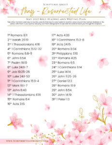 May Monthly Bible Reading Plan on Resurrected Life