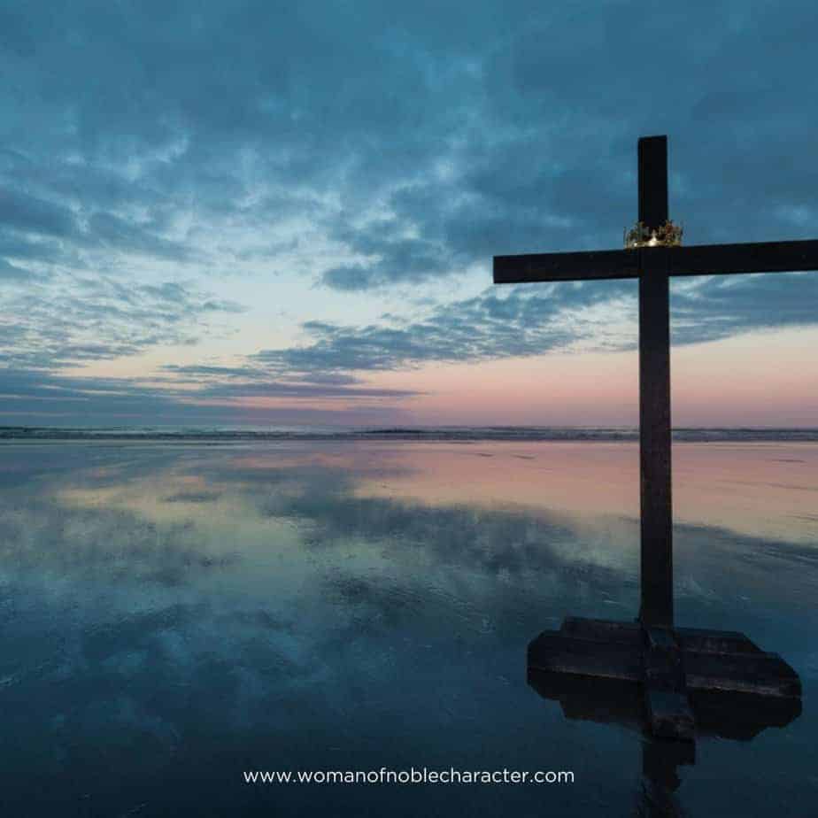 image of cross reflected in water for the post reflection of Christ