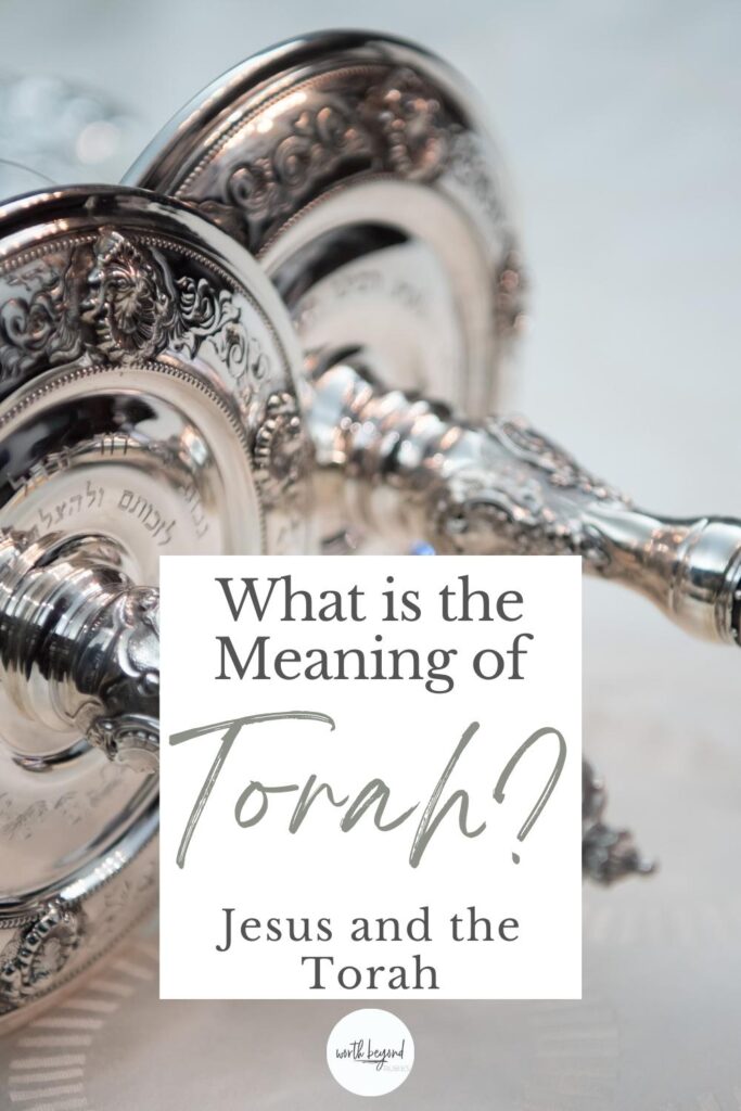 a torah scroll and text that says What is the Meaning of Torah? - Jesus and the Torah