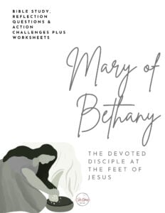 Mary of Bethany: The Devoted Disciple at the Feet of Jesus 3 a book cover with a woman and text