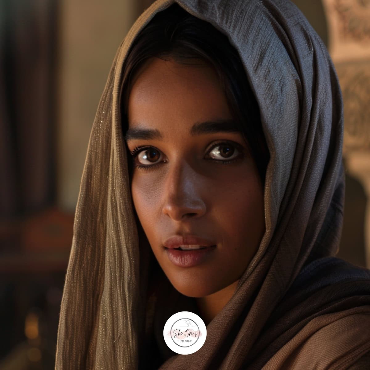 a woman with a head scarf representing Mary of Bethany