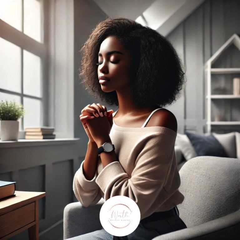 a woman praying