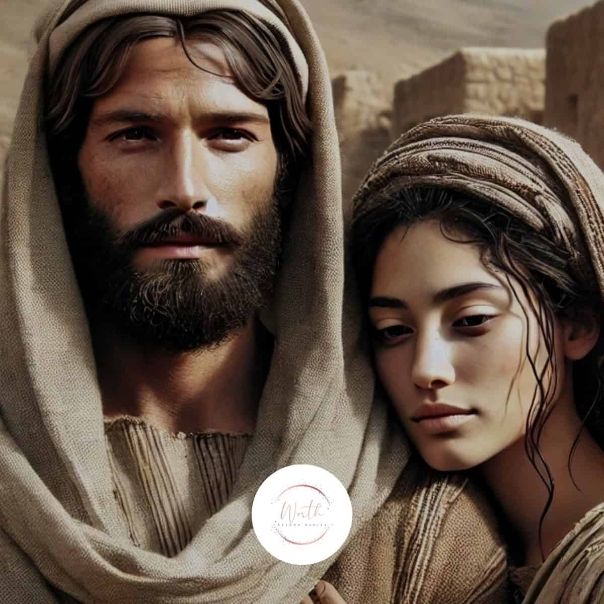 a man and woman with headscarf