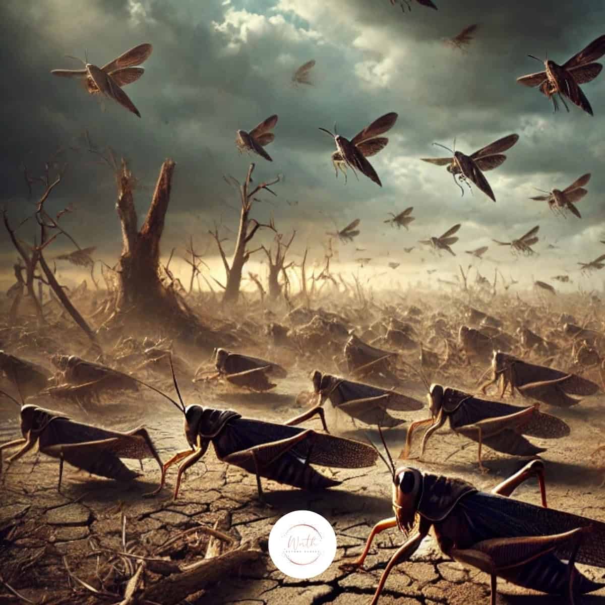 a group of insects in a field