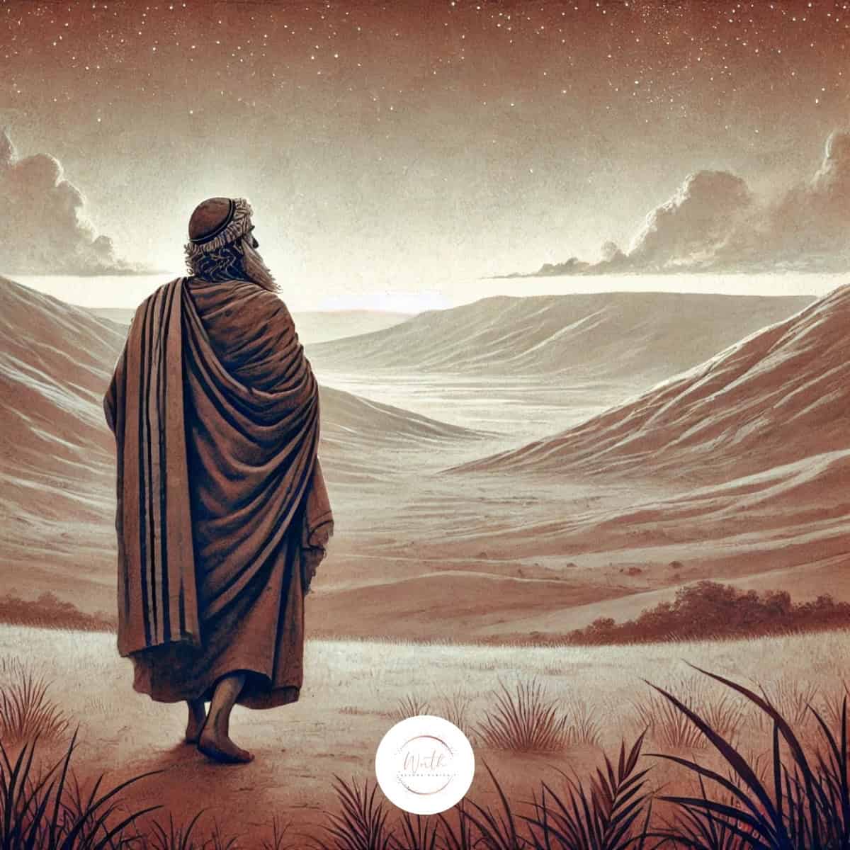 a man standing in a desert