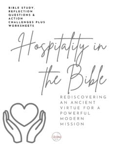 a book cover with text and a heart and title Hospitality in the Bible