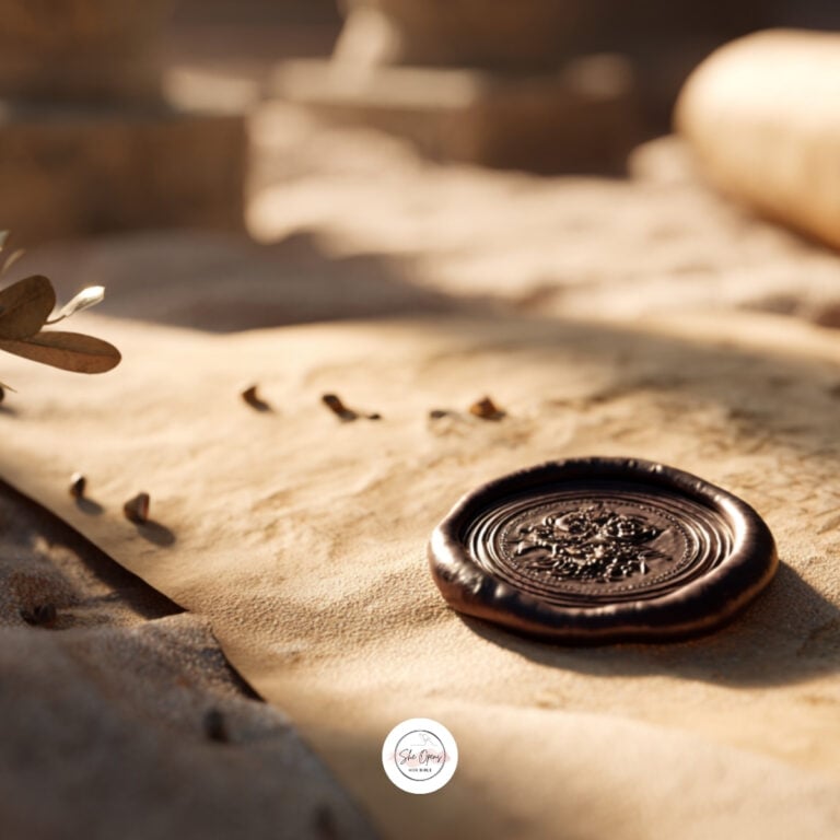 Wax seal on ancient parchment