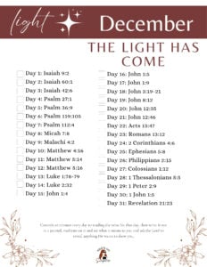 Home 57 December scripture reading plan schedule