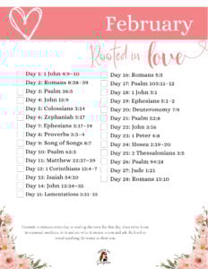 February scripture writing and reading plan.