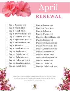 Home 58 Monthly scripture reading and writing plan