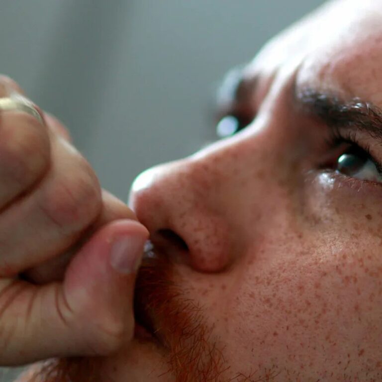 Close-up of a thoughtful person.